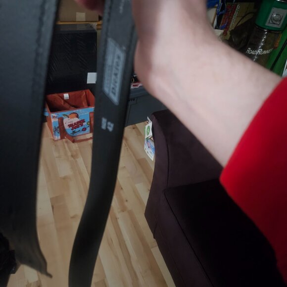 Dickies Mens leather belt. Size 42.  Condition is lightly used.   Color Is Black - Picture 2 of 4